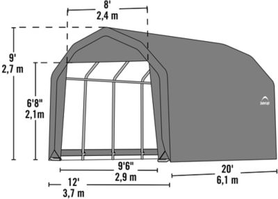 Image showing  12 ft. x 20 ft. x 9 ft. ShelterCoat Custom Barn Shelter, Gray