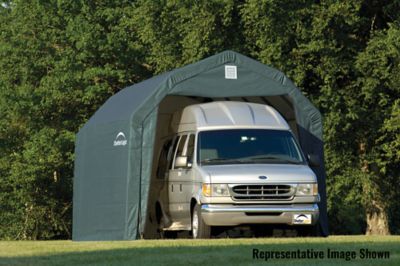 Image showing  12 ft. x 20 ft. x 9 ft. ShelterCoat Custom Barn Shelter, Green