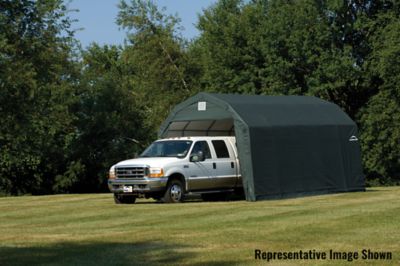 Image showing  12 ft. x 20 ft. x 9 ft. ShelterCoat Custom Barn Shelter, Green