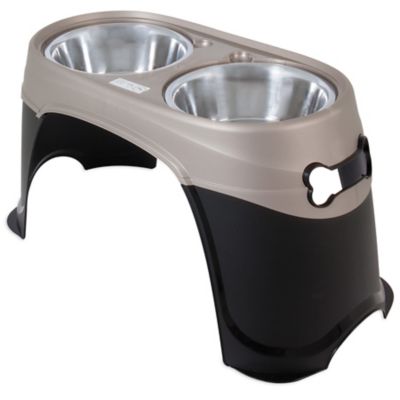 Image showing  12-Cup Easy Reach Elevated Stainless Steel Dog and Cat Feeder and Waterer Set with 2 Bowls, Large
