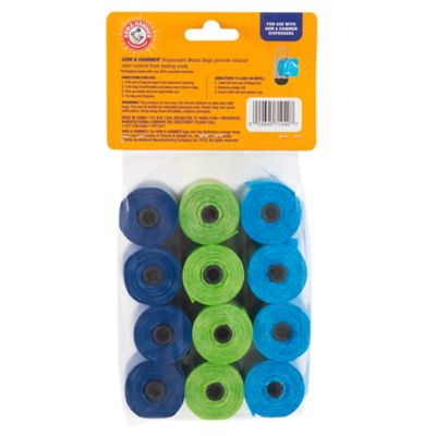 Image showing  Disposable Dog Poop Bags, 180 Bags, Tri-Color