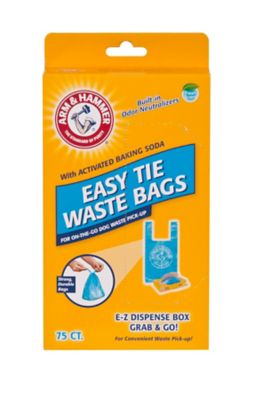 Arm & Hammer Fresh Scent Easy Tie Dog Poop Bags, 75 Bags