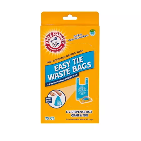 Arm & Hammer Fresh Scent Easy Tie Dog Poop Bags 75 Bags Poop Bags