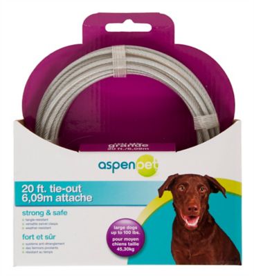 Aspen Pet Large Dog Tie Out Cable, 20 ft.