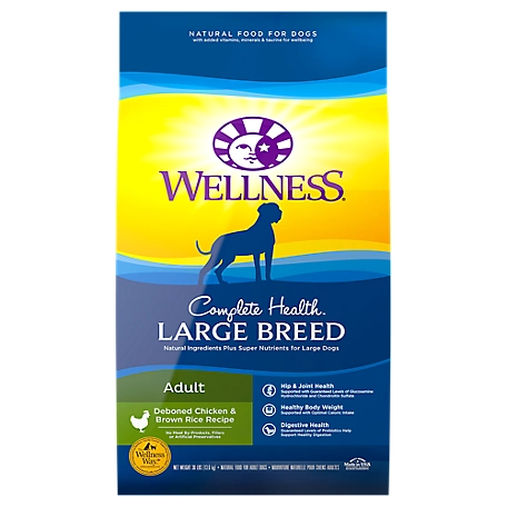 Wellness Complete Health Natural Dry Large Breed Dog Food, Chicken & Rice