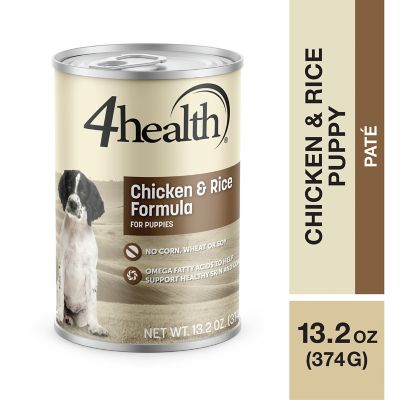 4health with Wholesome Grains Puppy Chicken and Rice Recipe Wet Dog Food, 13.2 oz. Great Puppy Food to diluted with Warm Water & a crushed or softened High Quality Puppy Food!  
