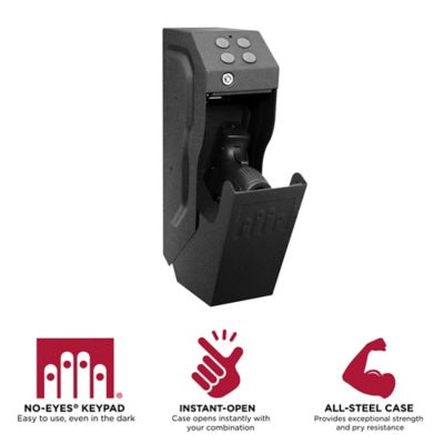 GunVault 1-Gun Electronic Lock SpeedVault Handgun Safe Just know it’s not fire rated, but is an excellent handgun safe that keeps my handgun easily accessible but safe from other people accessing it