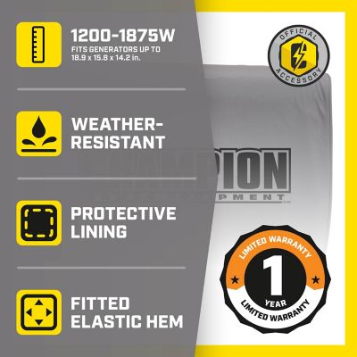 Image showing  Weather-Resistant Generator Storage Cover for 1,200 to 1,875 Watt Portable Generators