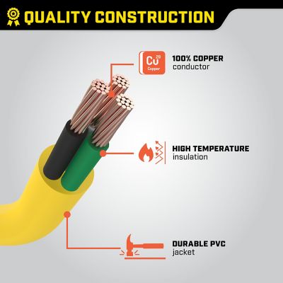 Image showing  25 ft. 125V 30A Fan-Style Generator Extension Cord, L5-30P to three 5-15R