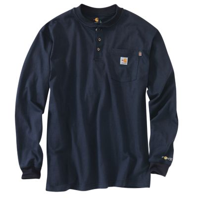 Carhartt Men's Flame-Resistant Force Cotton Long-Sleeve Work Henley Shirt