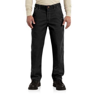 Image showing  Men's Flame-Resistant Classic Fit Mid-Rise Washed Duck Dungaree Work Pants