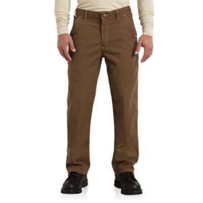 Image showing  Men's Flame-Resistant Classic Fit Mid-Rise Washed Duck Dungaree Work Pants