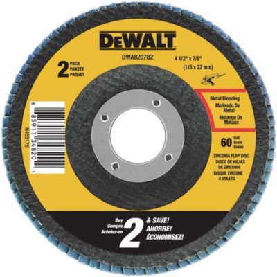 DeWALT 60 Grit 4-1/2 in. x 7/8 in. T29 Flap Discs, 2-Pack