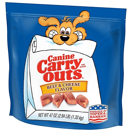 Canine Carry Outs Beef and Cheese Flavor Dog Chew Treats, 47 oz.