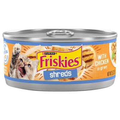 Friskies Purina Gravy Wet Cat Food, Shreds With Chicken - 5.5 oz. Can