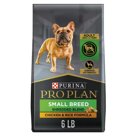 Purina Pro Plan Small Breed Adult Blend Shredded Chicken and Rice Formula Dry Dog Food with Probiotics 6 lb Bag Dry Dog Food