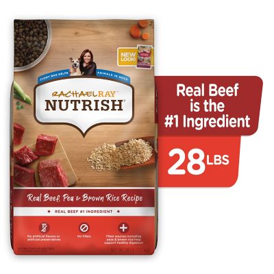 Rachael Ray Nutrish Adult Natural Premium Beef, Peas and Brown Rice Recipe Dry Dog Food What got me was the beef & brown rice
