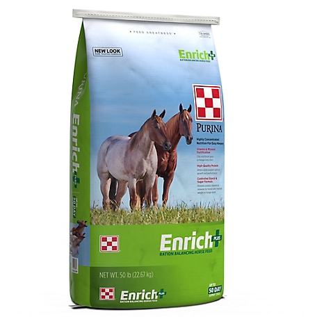 Purina Enrich Plus Ration Balancing Horse Feed, 50 lb. Bag