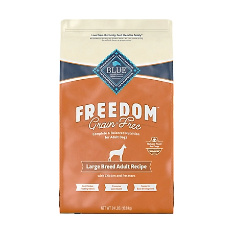 Blue Buffalo Freedom Grain Free Natural Adult Large Breed Dry Dog Food, Chicken 24 lb.