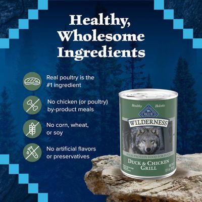 Image showing 5 th Blue Buffalo Wilderness High-Protein Adult Duck and Chicken Grill Wet Dog Food, 12.5 oz.