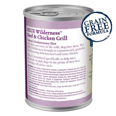 Image showing  Adult High-Protein and Grain-Free Beef and Chicken Grill Recipe Wet Dog Food, 12.5 oz.