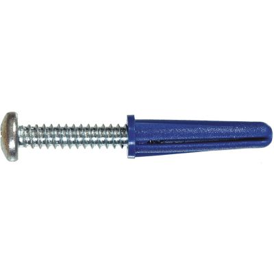 Hillman 10-50 lb. #14-16 x 1-3/8 in. Blue Conical Plastic Anchors, 20-Pack