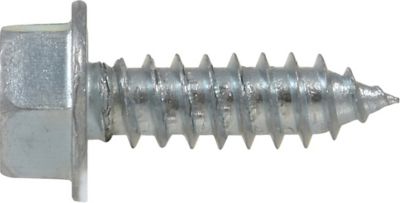 Image showing  #6 x 1/2 in. Zinc Hex Washers Head Slotted Hex Drive Sheet Metal Screws, 15-Pack