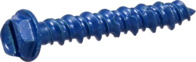 Hillman Blue Slotted Hex Washer-Head Tapper Concrete Screw Anchors (3/16in. x 1-1/4in.) - 25 Pack