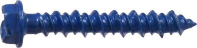 Image showing  3/16 in. x 1-1/4 in. Blue Slotted Hex Washer-Head Tapper Concrete Screw Anchors, 25-Pack