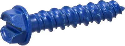 Hillman 1/4 in. x 1-1/4 in. Blue Slotted Hex Washer-Head Tapper Concrete Screw Anchors, 25-Pack