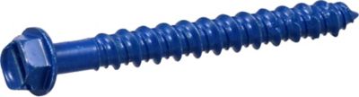 Hillman 1/4 in. x 2-1/4 in. Blue Slotted Hex Washer-Head Tapper Concrete Screw Anchors, 15-Pack