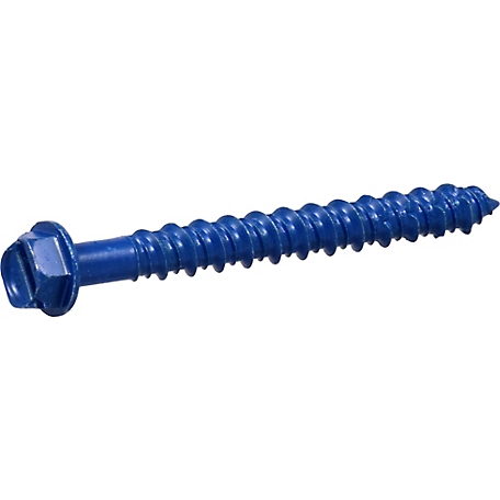 Hillman Blue Slotted Hex Washer-Head Tapper Concrete Screw Anchors (1/4" x 2-1/4") - 15 Pack