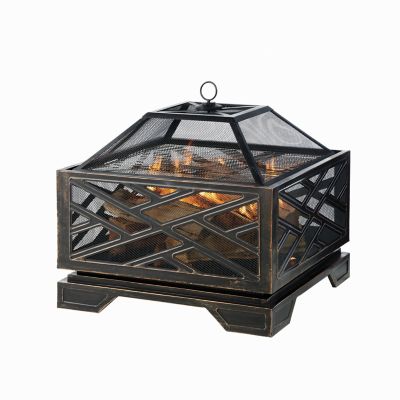 Pleasant Hearth 26 in. Extra-Deep Martin Wood Burning Fire Pit, Chrome Cooking Grid Great Fire Pit!