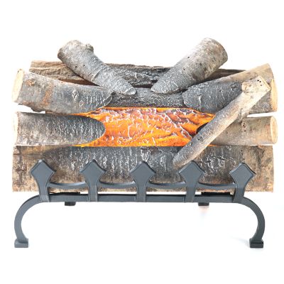 Pleasant Hearth Natural Wood Electric Crackling Log with Grate Front, 20 in. L