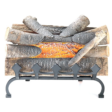 Pleasant Hearth Natural Wood Electric Crackling Log with Grate Front, 20 in. L