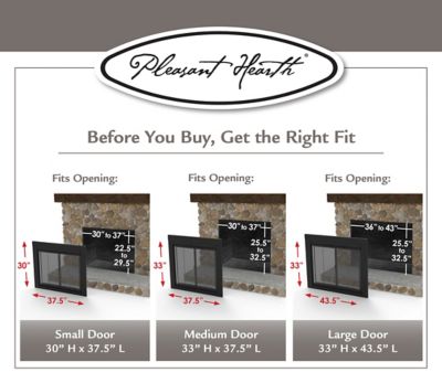 Image showing 6 th Pleasant Hearth Medium Cabinet Style Alpine Glass Fireplace Screen Doors, Black