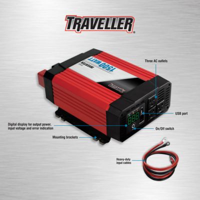 Image showing 6 th Traveller 1,500W Heavy-Duty Digital Power Inverter