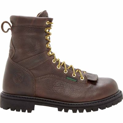 Image showing 6 th Georgia Boot Men's Steel Toe Waterproof Low Heel Logger Work Boots, 8 in.