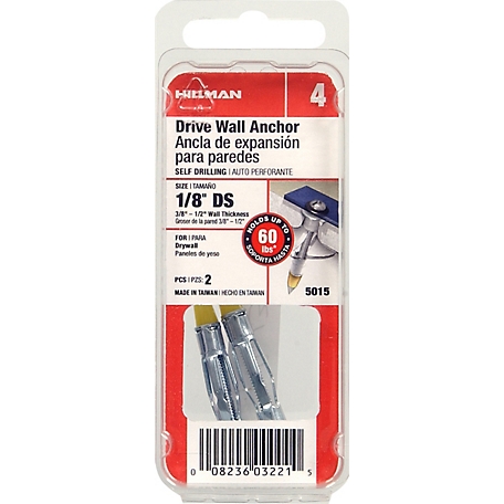 Hillman Drive Wall Anchors (1/8in. Short) -2 Pack
