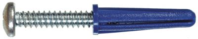 Image showing  5-50 lb. #8-10 x 7/8 in. Blue Conical Plastic Anchors, 6-Pack