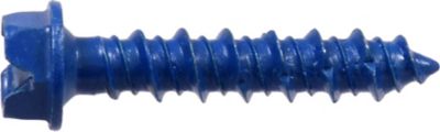 Image showing  1/4 x 1-1/4in. Blue Slotted Hex Washer-Head Tapper Concrete Screw Anchors, 5 pk.