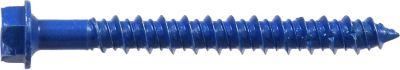 Image showing  1/4 x 2-1/4in. Blue Slotted Hex Washer-Head Tapper Concrete Screw Anchors, 4 pk.