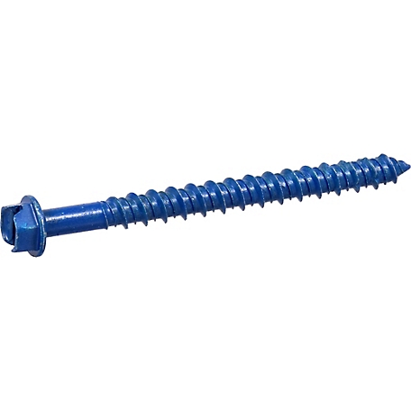 Hillman Blue Slotted Hex Washer-Head Tapper Concrete Screw Anchors (1/4in. x 2-3/4in.) -4 Pack