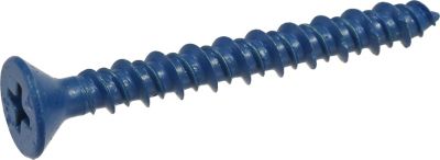 Hillman Blue Flat-Head Phillips Tapper Concrete Screw Anchors (3/16in. x 2-1/4in.) - 4 Pack