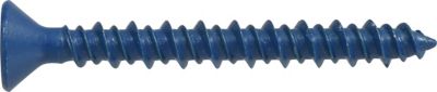 Image showing  1/4 x 2-3/4in. Blue Flat-Head Phillips Tapper Concrete Screw Anchors, 4 pk.