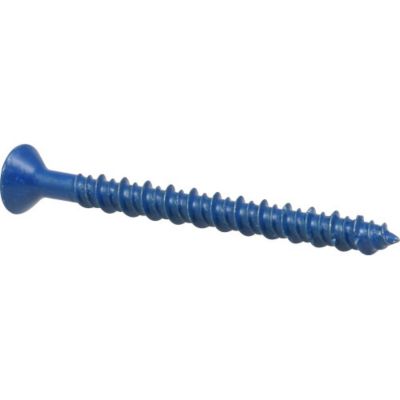 Image showing  1/4 x 2-3/4in. Blue Flat-Head Phillips Tapper Concrete Screw Anchors, 4 pk.