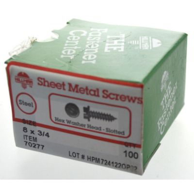 Image showing  #8 x 3/4 in. Pan Head Phillips Sheet Metal Screws, 100-Pack