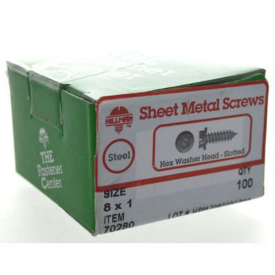 Image showing  #8 x 1 in. Pan Head Phillips Sheet Metal Screws, 100-Pack