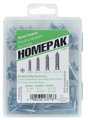 Hillman Zinc Flat Head Phillips Wood Screw Kit (120 Pack)