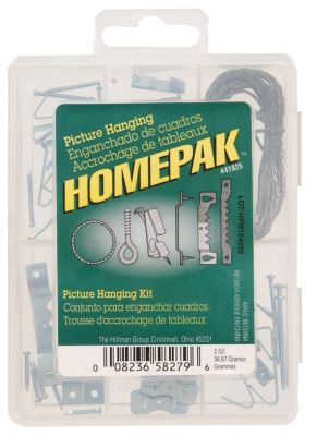 Hillman 5-30 lb. Zinc Picture Hanging Set Kit, 50-Pack